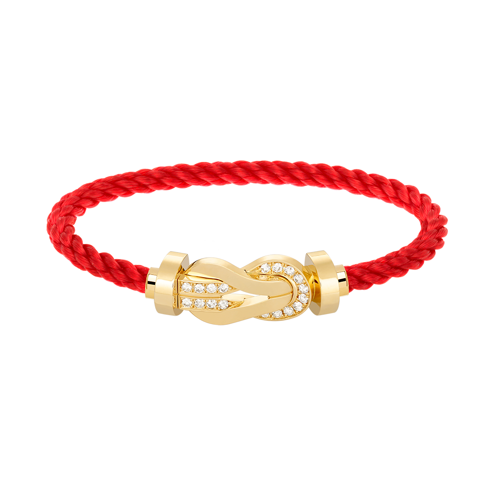 [baslovejewels]CHANCE LARGE 8 FIGURE BUCKLE HALF DIAMOND BRACELET GOLD