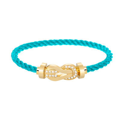 [baslovejewels]CHANCE LARGE 8 FIGURE BUCKLE HALF DIAMOND BRACELET GOLD