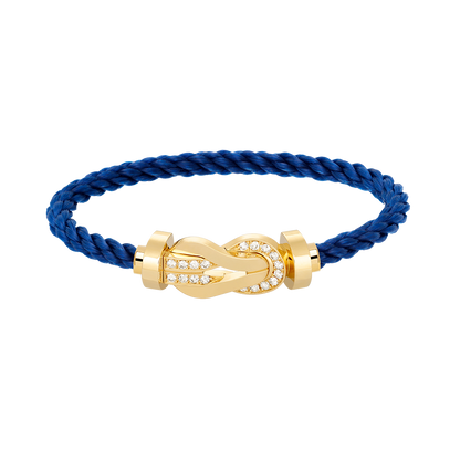 [baslovejewels]CHANCE LARGE 8 FIGURE BUCKLE HALF DIAMOND BRACELET GOLD