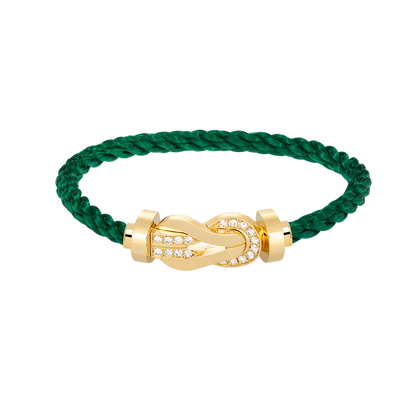 [baslovejewels]CHANCE LARGE 8 FIGURE BUCKLE HALF DIAMOND BRACELET GOLD