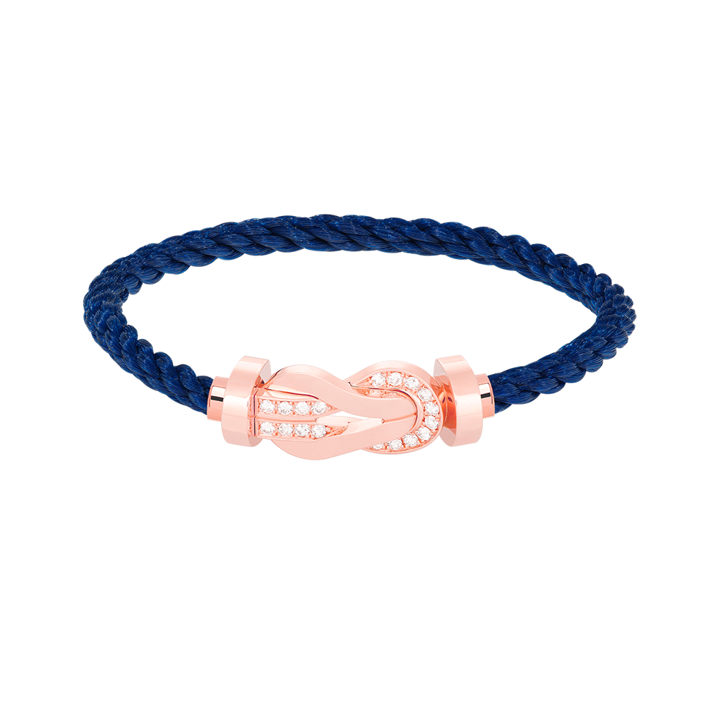 [baslovejewels]CHANCE LARGE 8 FIGURE BUCKLE HALF DIAMOND BRACELET ROSE GOLD