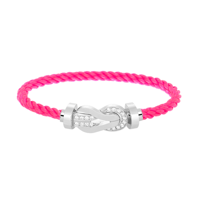 [baslovejewels]CHANCE LARGE 8 FIGURE BUCKLE HALF DIAMOND BRACELET SILVER