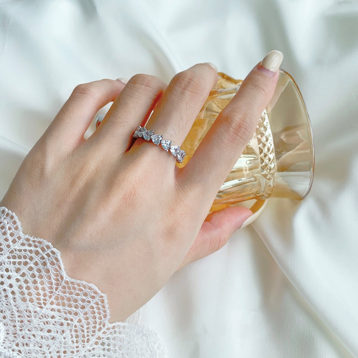 [baslovejewels]0.25 Carat Radiant Romance Heart Cut Lover Ring