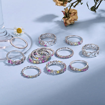 [baslovejewels]Dazzling Polychromatic Multi cut Daily Ring