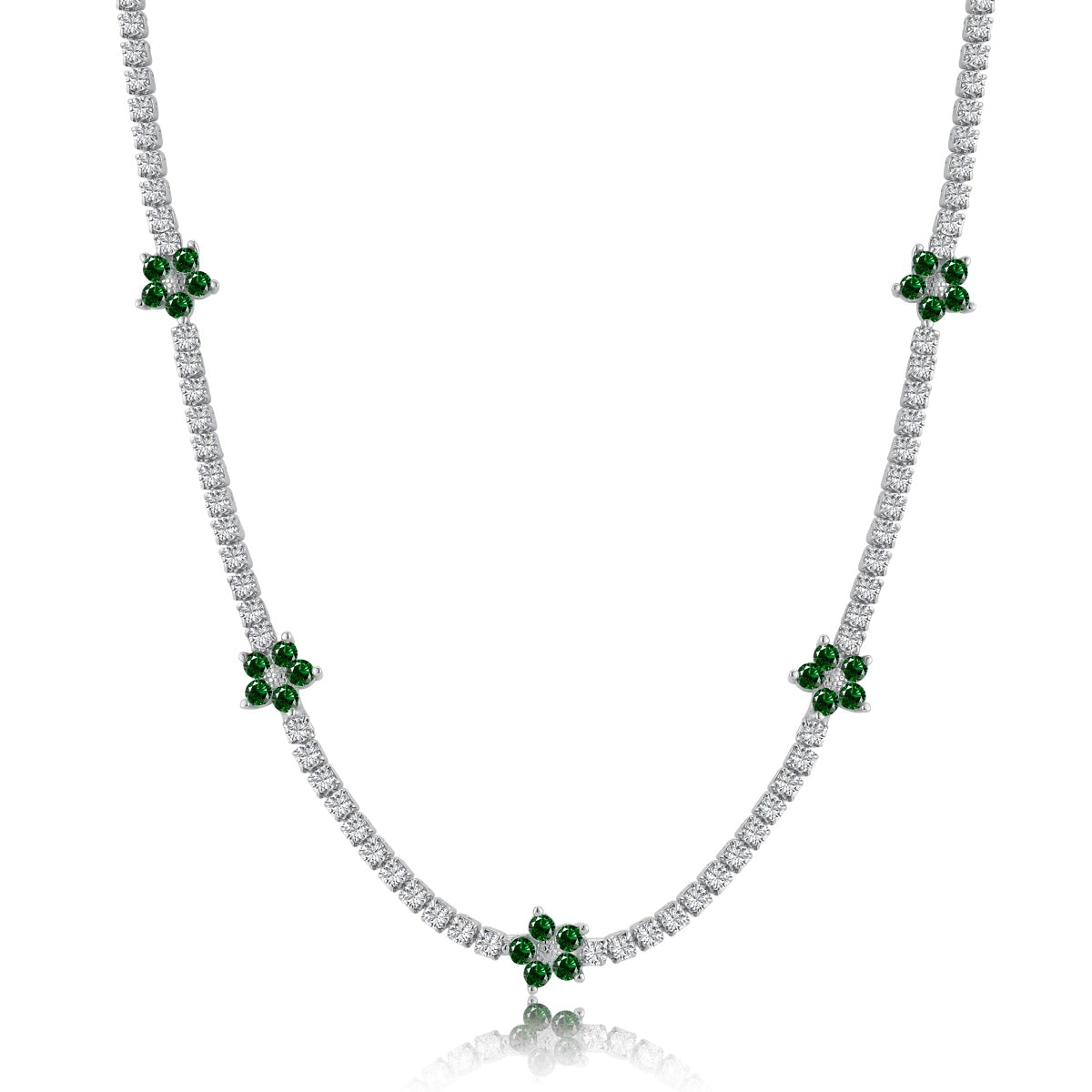 [baslovejewels]Luxurious Colorful Flower Tennis Necklace
