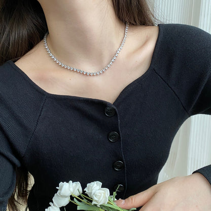 [baslovejewels]Ornate Heart Cut Tennis Necklace