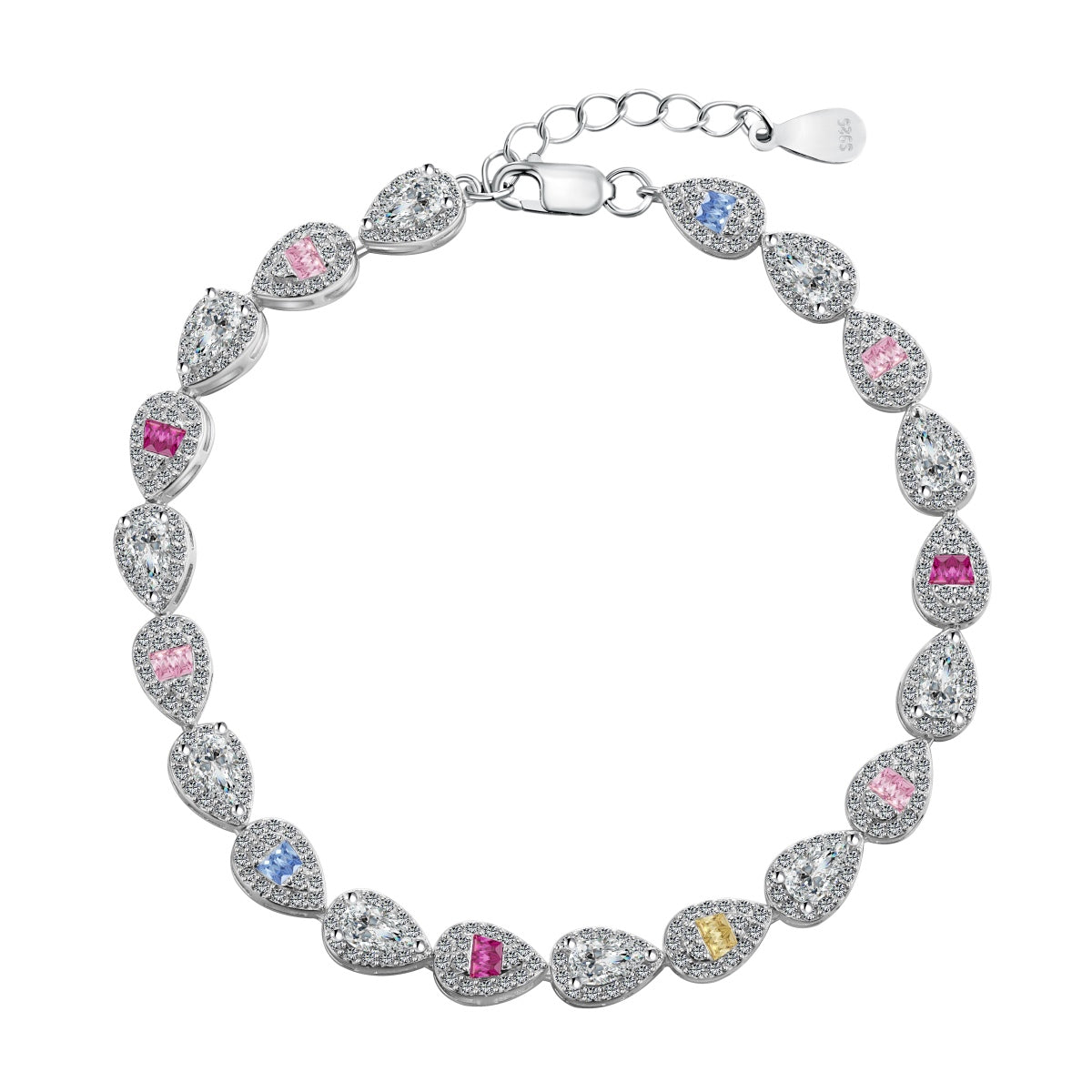 [baslovejewels]0.25 Carat Radiant Water Drop Shape Daily Bracelet