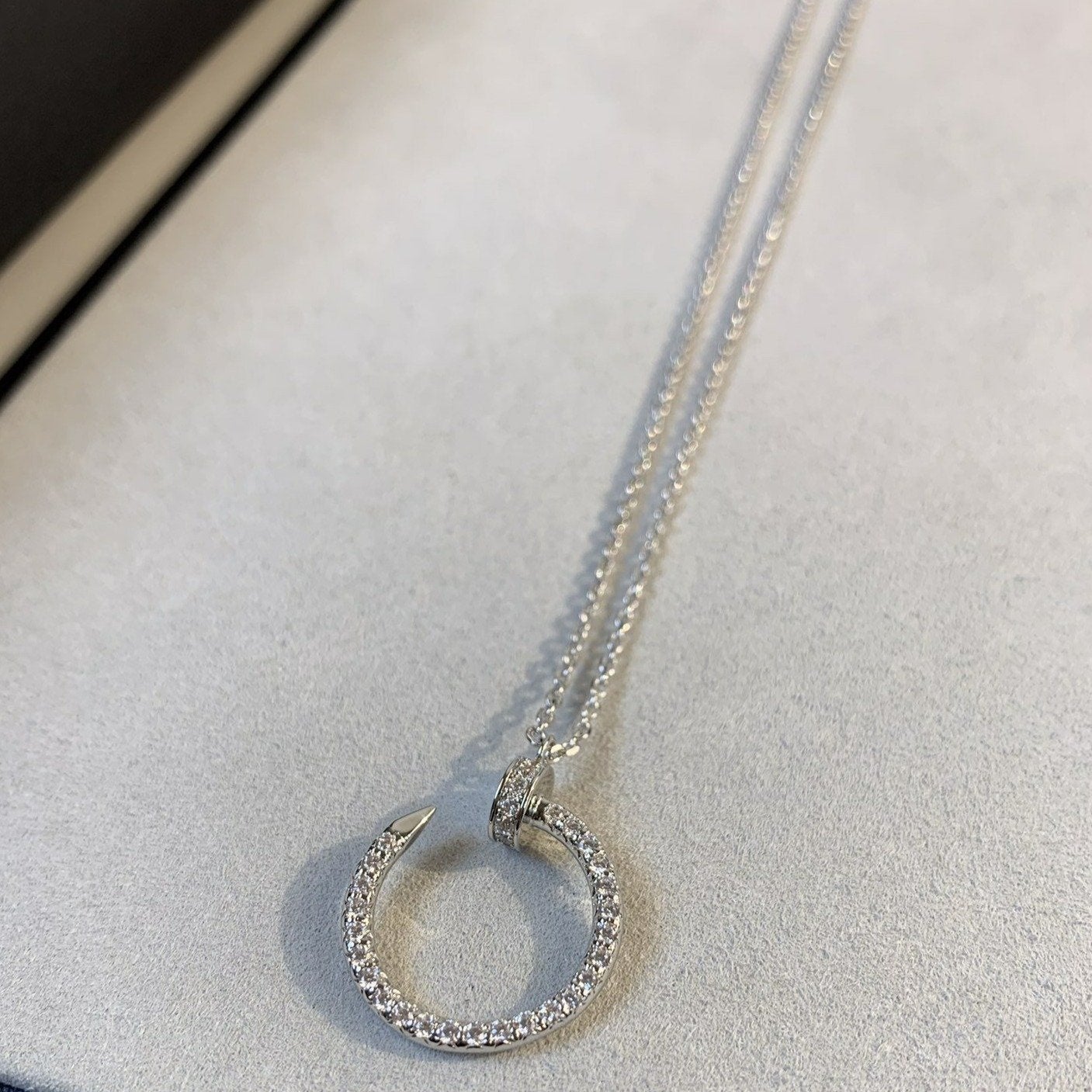 [baslovejewels]JUSTE NECKLACE SILVER DIAMONDS