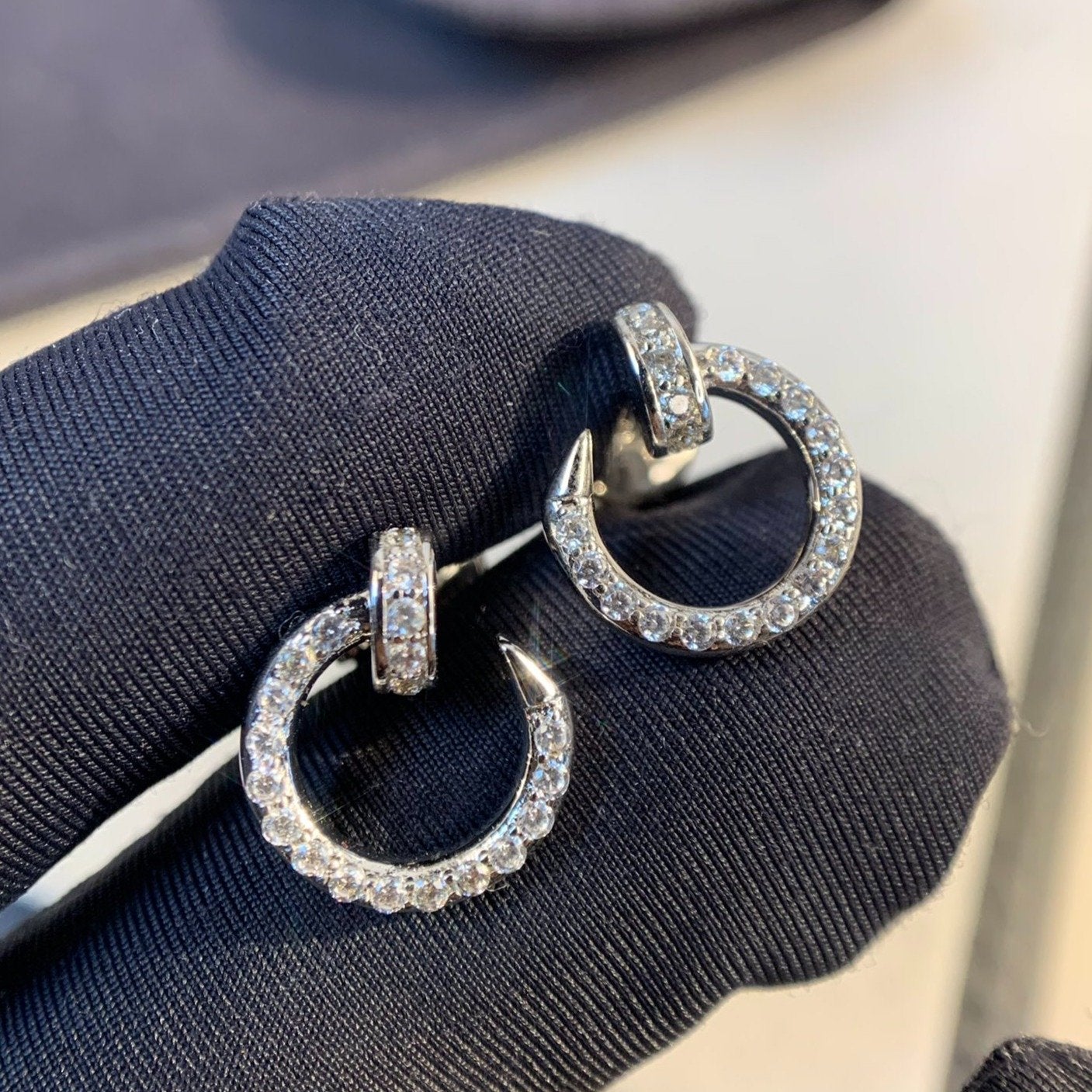 [baslovejewels]JUSTE EARRINGS SILVER DIAMONDS