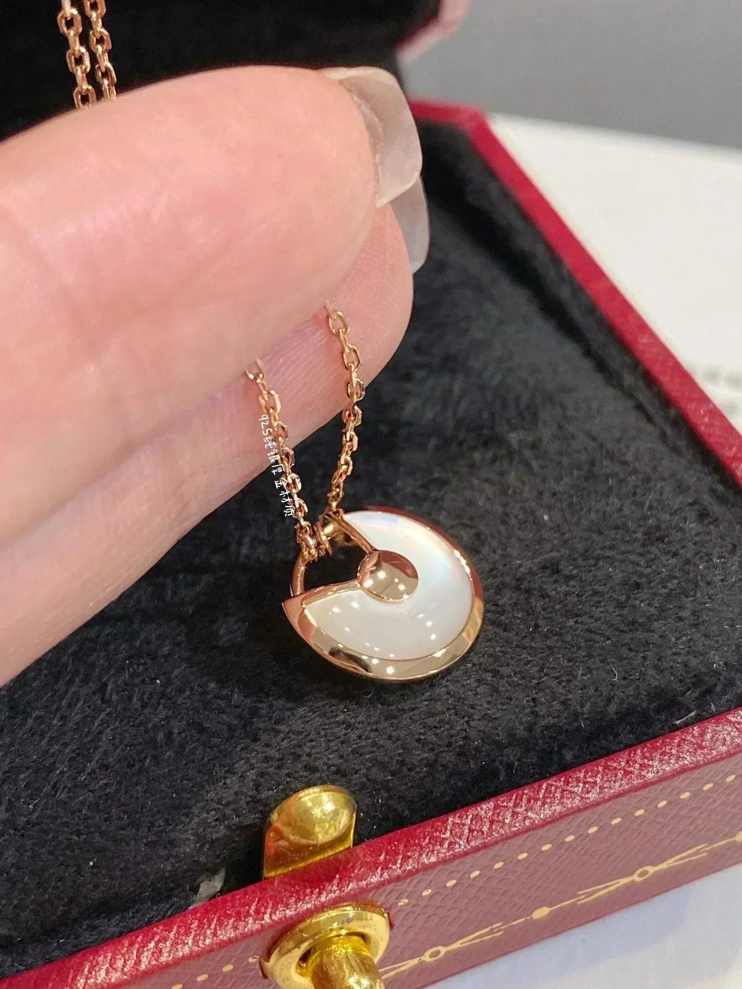 [baslovejewels]AMULETTE ROSE GOLD MOP NECKLACE