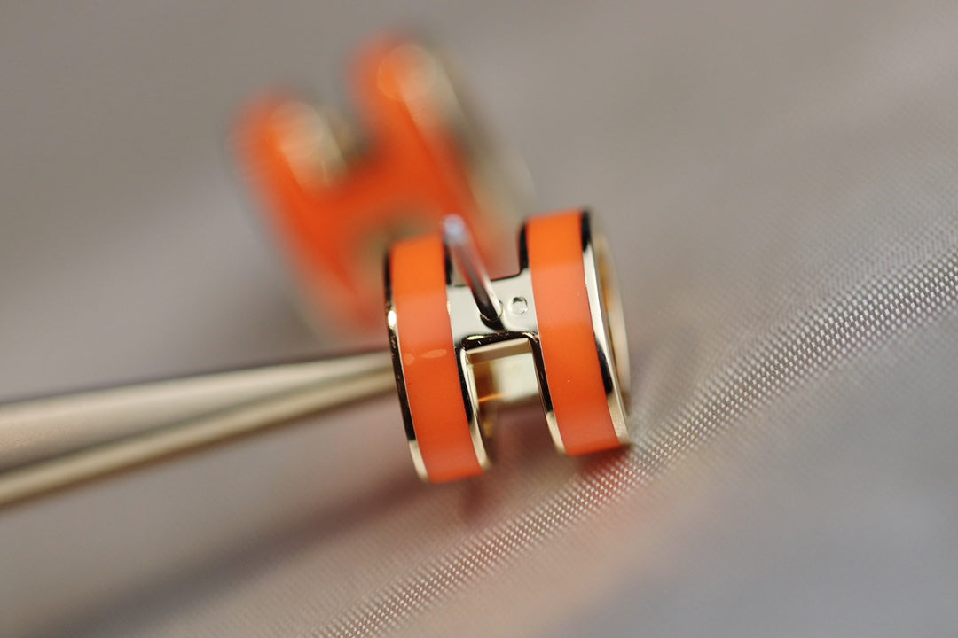 [baslovejewels]MINI POP H EARRINGS ORANGE