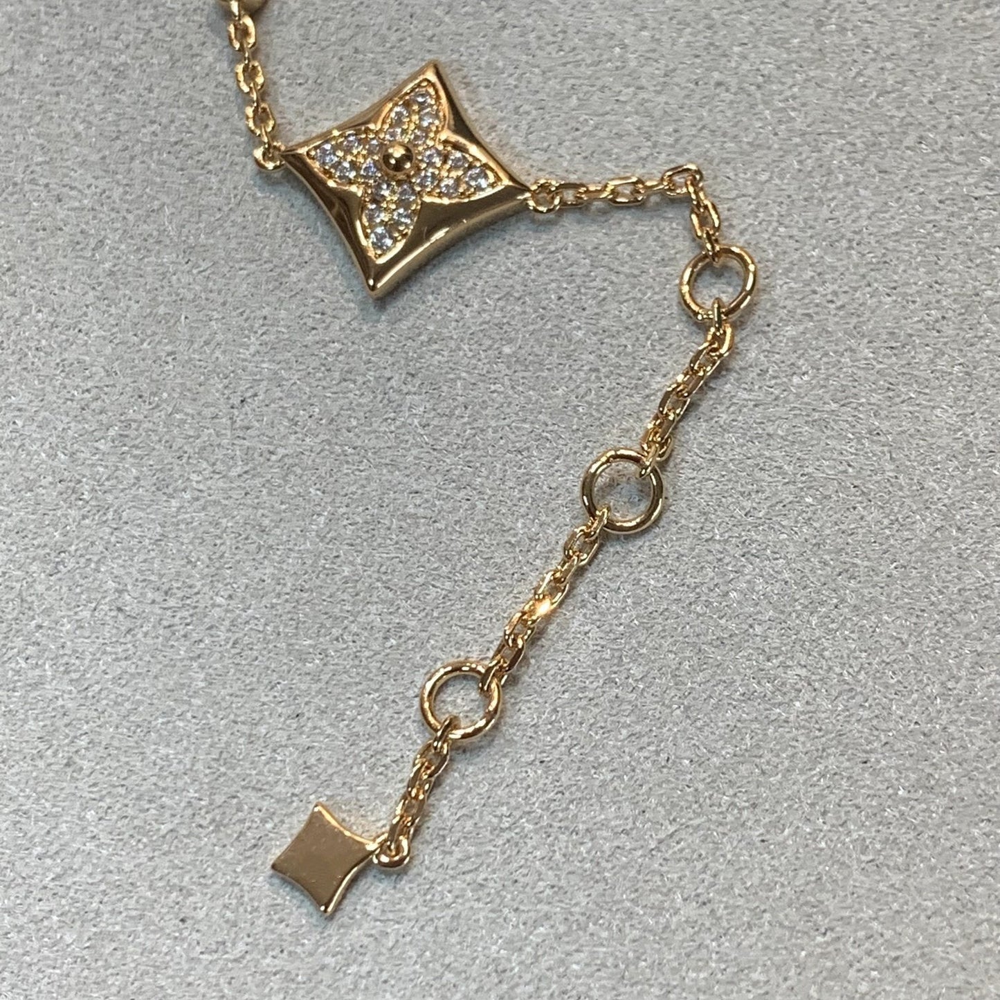 [baslovejewels]STAR AND SUN 4 MOTIFS GOLD DIAMONDS BRACELET