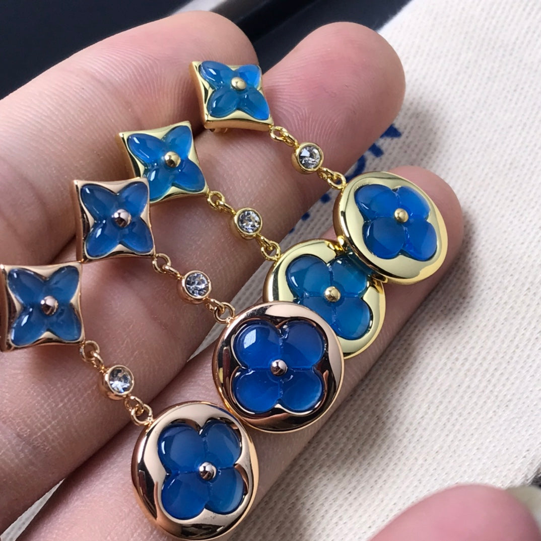 [baslovejewels]STAR AND SUN AGATE DIAMOND EARRINGS