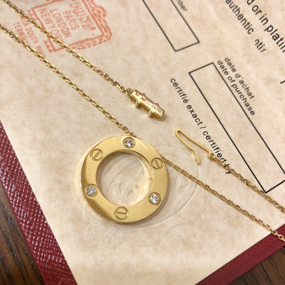 [baslovejewels]LOVE NECKLACE 16MM 3 DIAMONDS