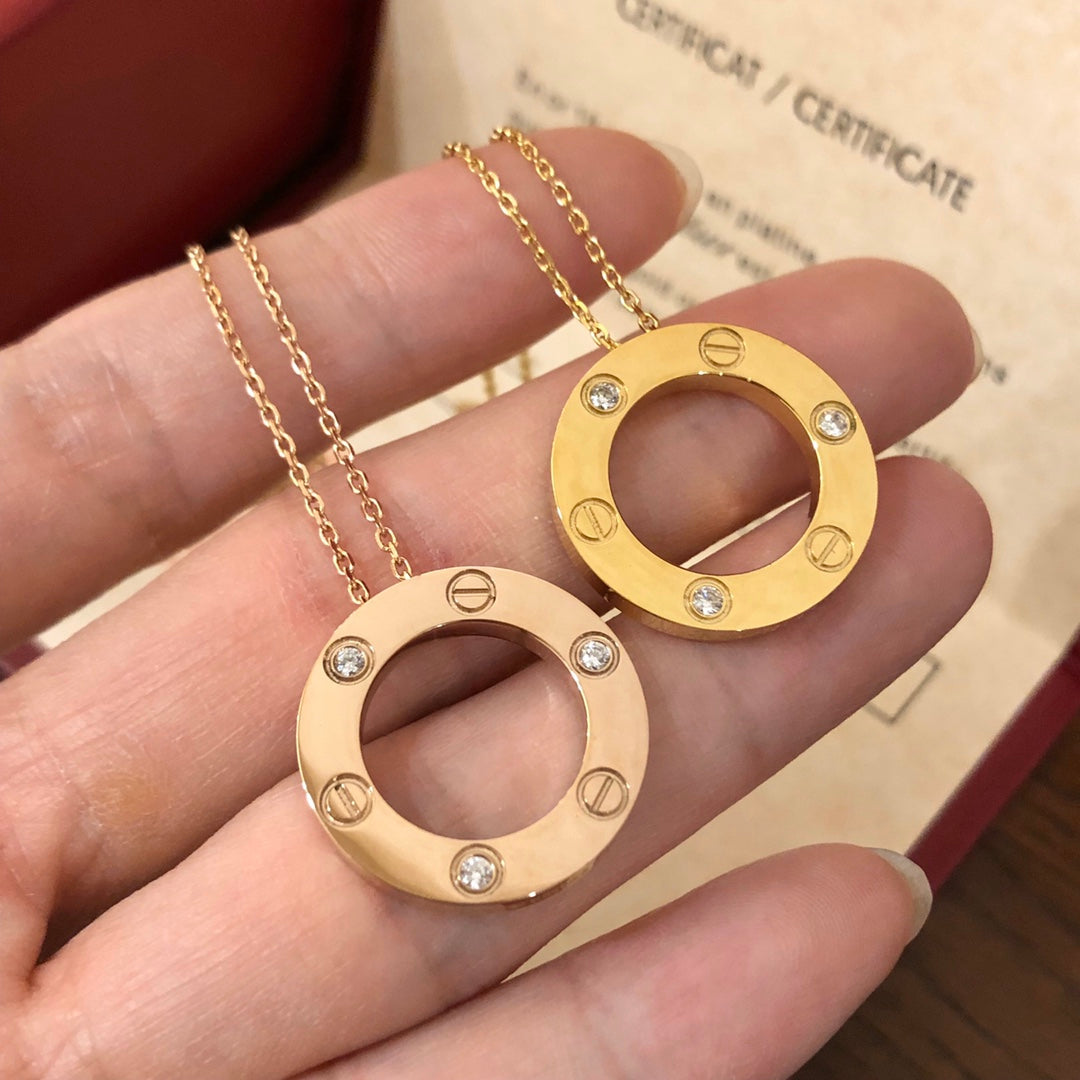[baslovejewels]LOVE NECKLACE 16MM 3 DIAMONDS