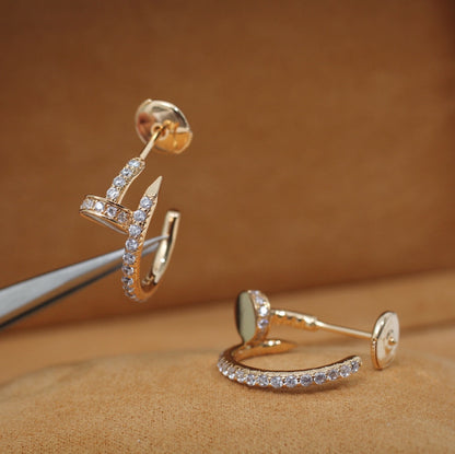 [baslovejewels]JUSTE EARRINGS 12.75MM PINK GOLD DIAMOND