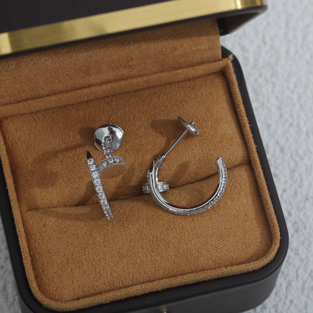 [baslovejewels]JUSTE EARRINGS 12.75MM SILVER DIAMOND