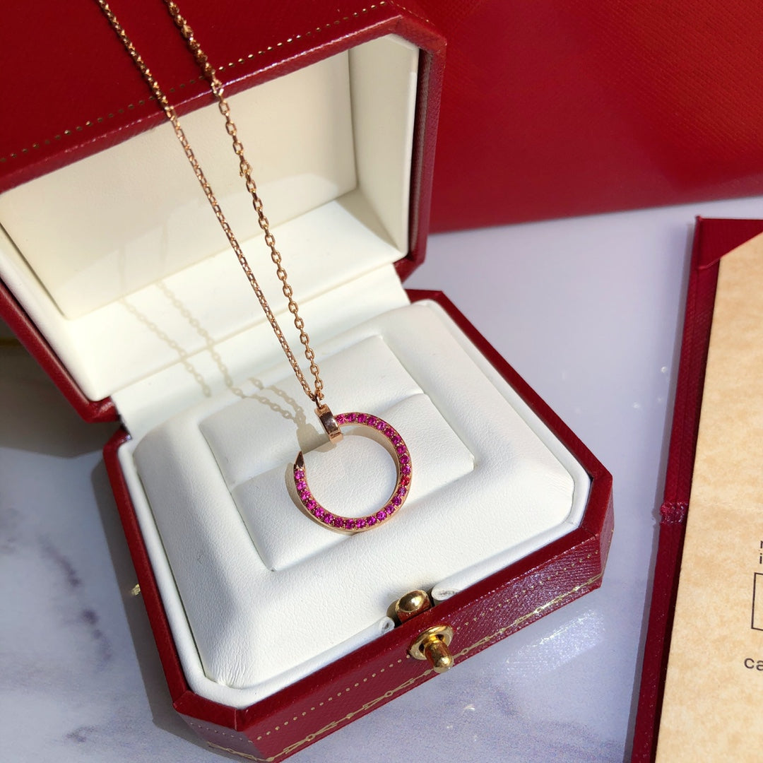 [baslovejewels]JUSTE NECKLACE GOLD RED DIAMONDS