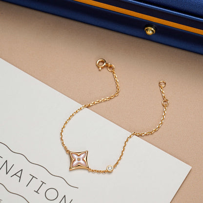 [baslovejewels]STAR 1 DIAMOND PINK GOLD BRACELET