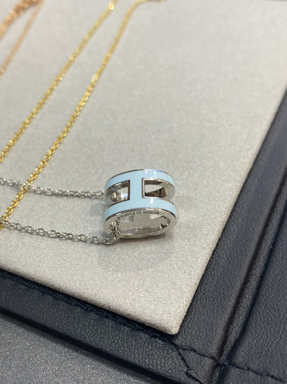 [baslovejewels]POP H LIGHT BLUE NECKLACE