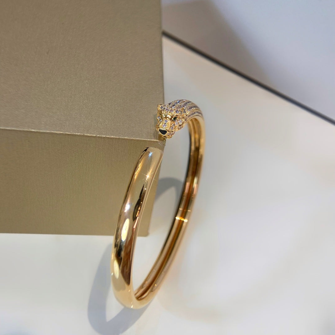 [baslovejewels]PANTHERE GOLD DIAMOND OPEN BRACELET