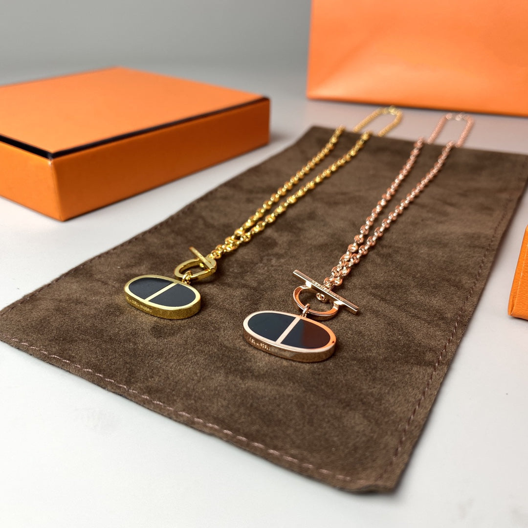 [baslovejewels]CHAINE VERSO BLACK CERAMIC NECKLACE