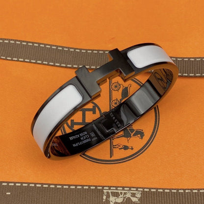 [baslovejewels]H BRACELET 12MM BLACK WHITE CERAMIC