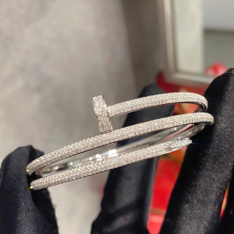 [baslovejewels]JUSTE BRACELET 3.5MM DOUBLE ROWS SILVER DIAMOND