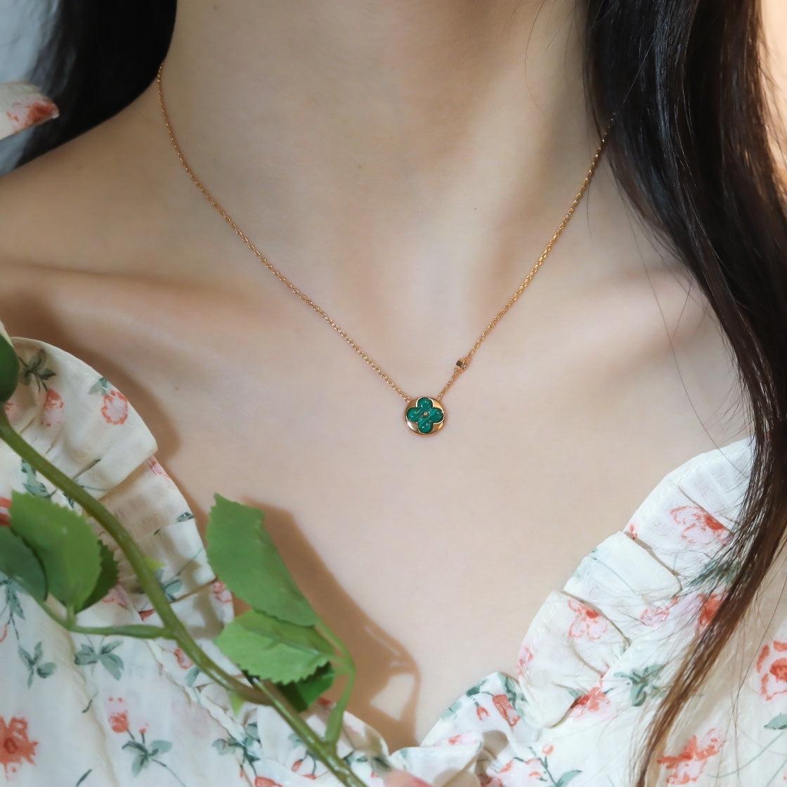 [baslovejewels]SUN PEDANT PINK GOLD 1 DIAMOND NECKLACE