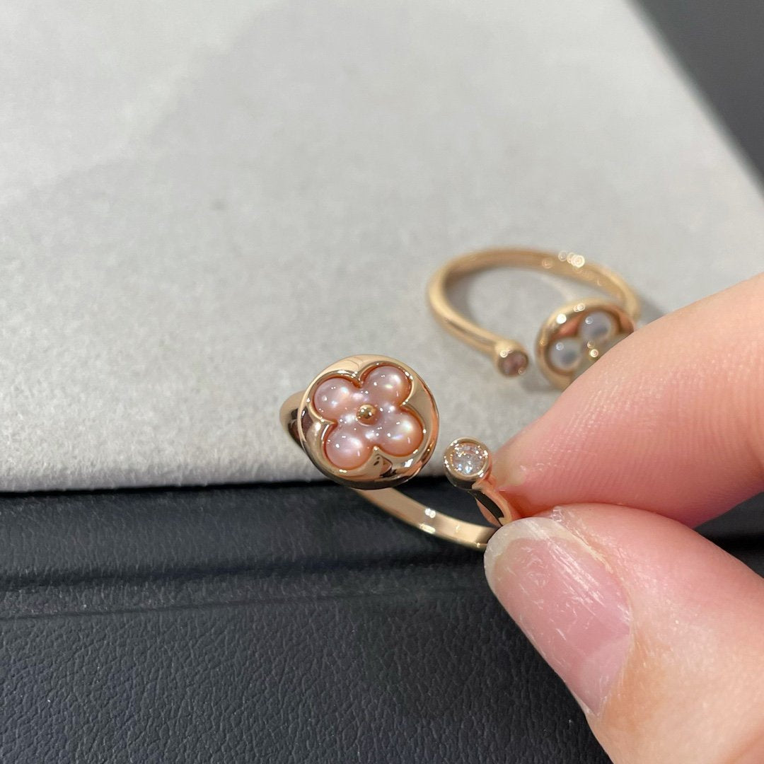 [baslovejewels]SUN 1 DIAMOND PINK MOP RING