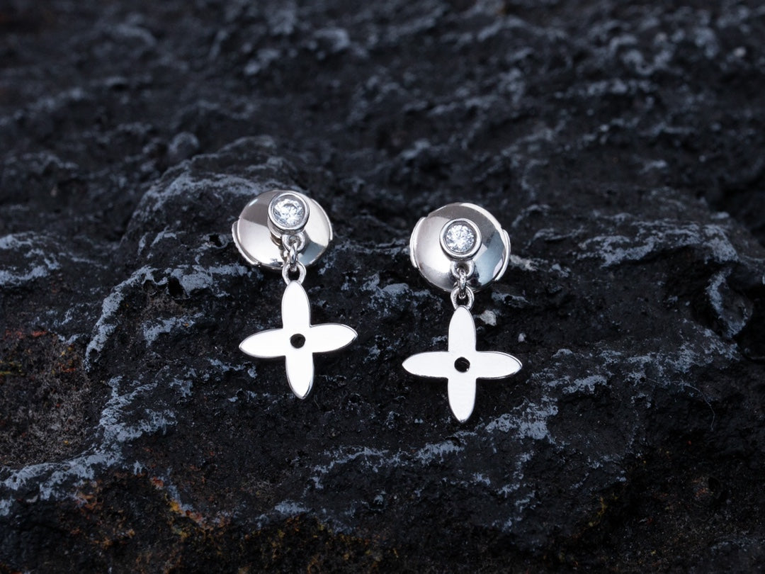 [baslovejewels]VIDYLLE SILVER DIAMOND MINI DROP EARRINGS