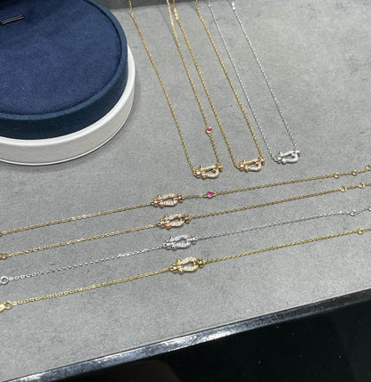 [baslovejewels]FORCE 10 DIAMOND PINK GOLD NECKLACE