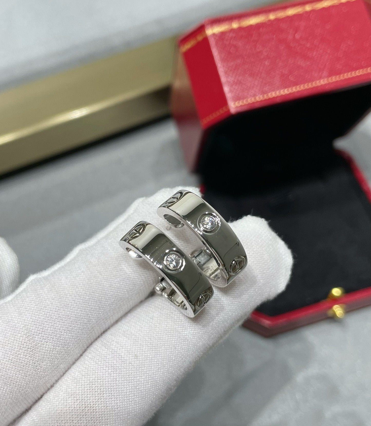 [baslovejewels]LOVE 5.5MM 1 DIAMOND EARRINGS