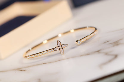 [baslovejewels]IDYLLE GOLD OPEN BRACELET DIAMOND PAVED