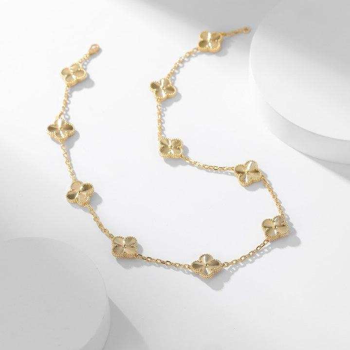 [baslovejewels]CLOVER 10 MOTIFS LASER NECKLACE