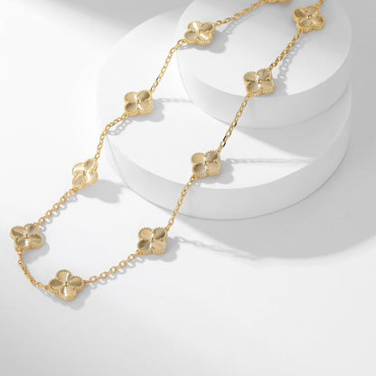 [baslovejewels]CLOVER 10 MOTIFS LASER NECKLACE