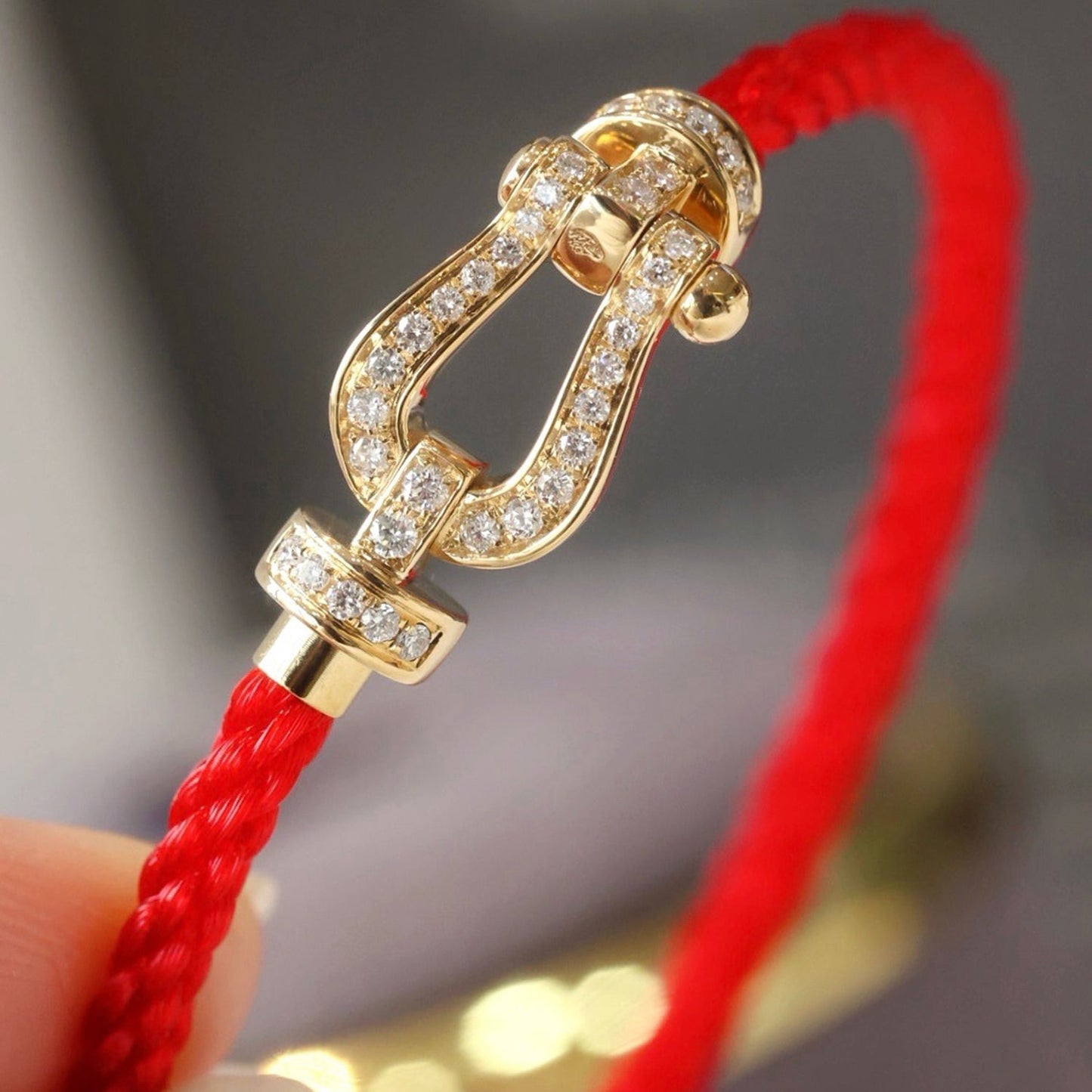 [baslovejewels]FORCE LARGE HORSESHOE FULL DIAMOND BRACELET SILVER