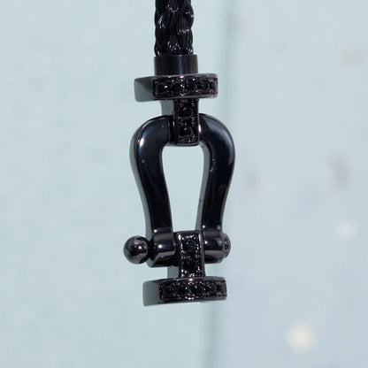 [baslovejewels]FORCE LARGE SERIES HORSESHOE BLACK SAMURAI BRACELET