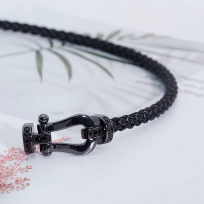 [baslovejewels]FORCE LARGE SERIES HORSESHOE BLACK SAMURAI BRACELET