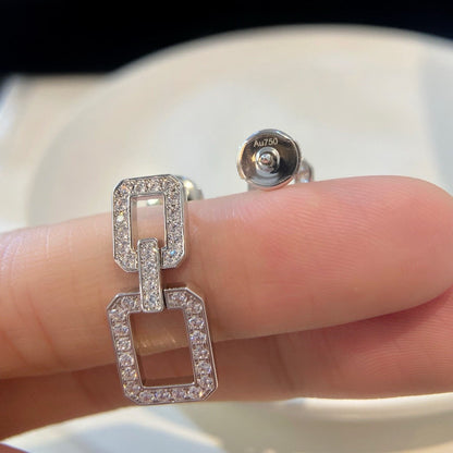 [baslovejewels]LINKS MEDIUM EARRINGS DIAMOND