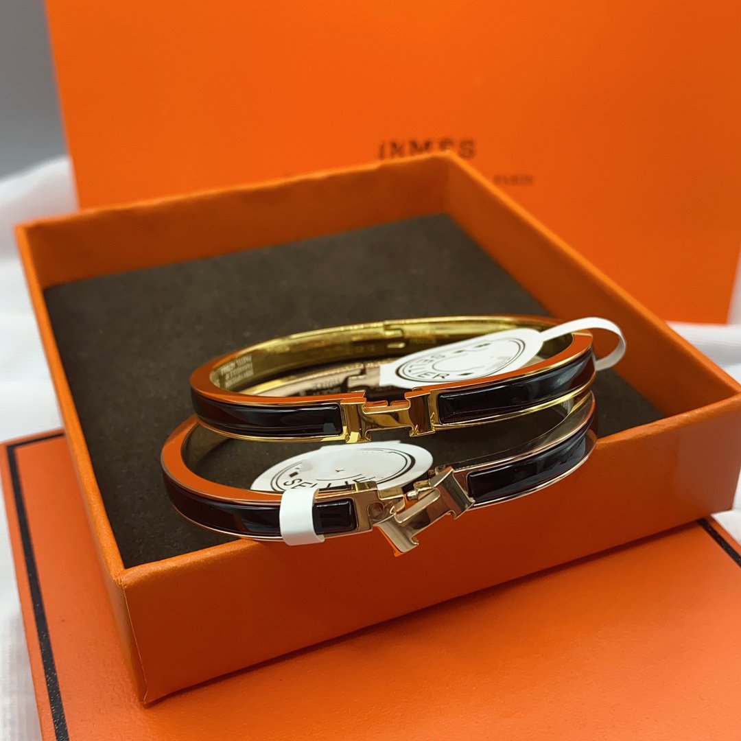 [baslovejewels]CLASSIC HM CLIC BLACK 8MM ENAMEL BRACELET