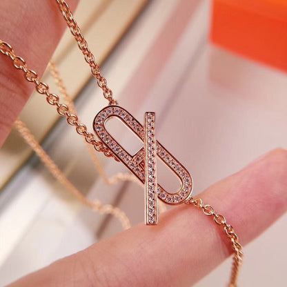 [baslovejewels]HM FIRE PIG NOSE NECKLACE TRENDY STREET