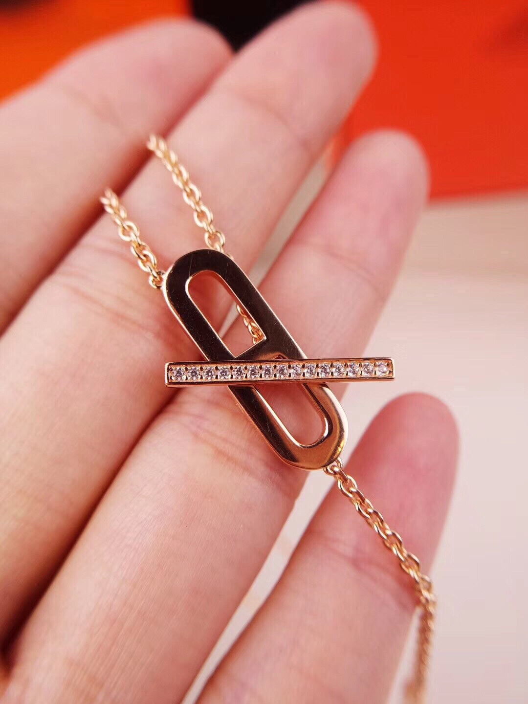 [baslovejewels]HM FIRE PIG NOSE NECKLACE TRENDY STREET