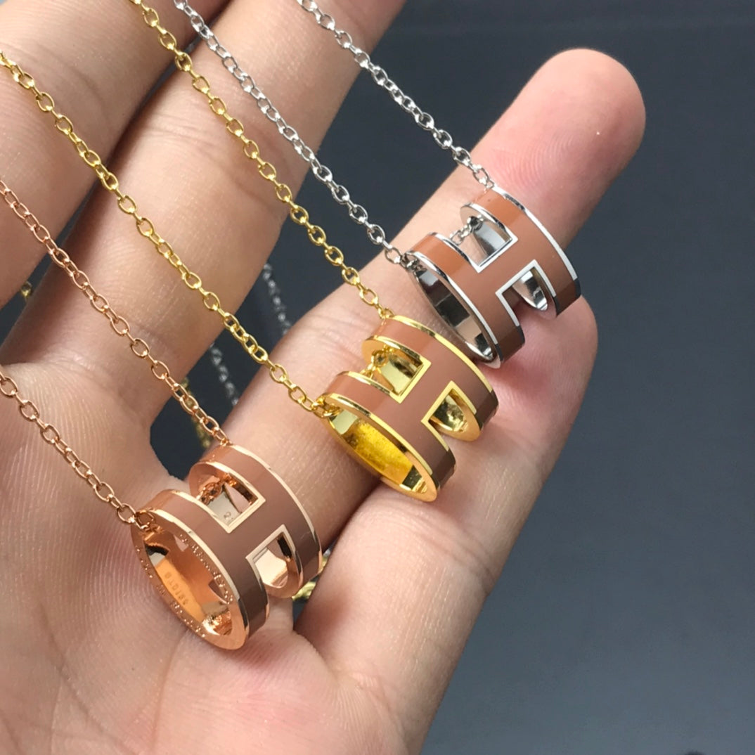 [baslovejewels]H NECKLACE BROWN