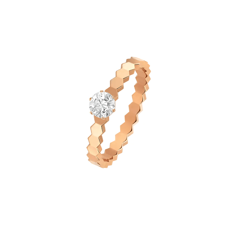 [baslovejewels]BEE LOVE RING PINK GOLD 1 DIAMOND