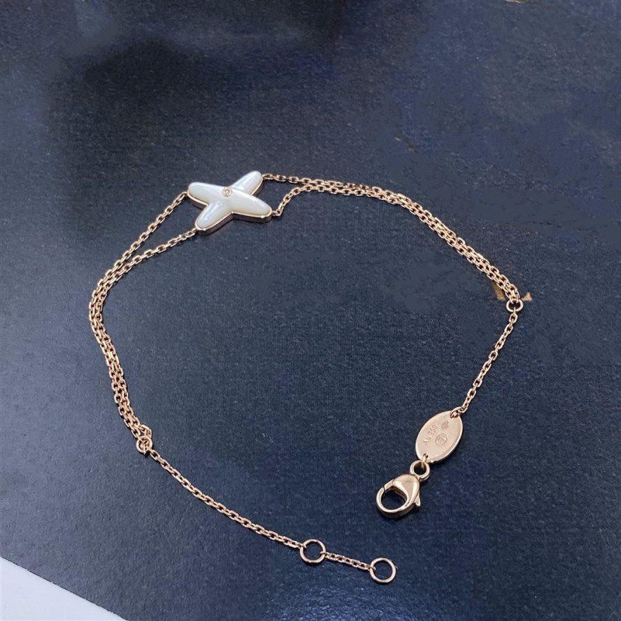 [baslovejewels]JEUX BRACELET WHITE MOP PINK GOLD 1 DIAMOND