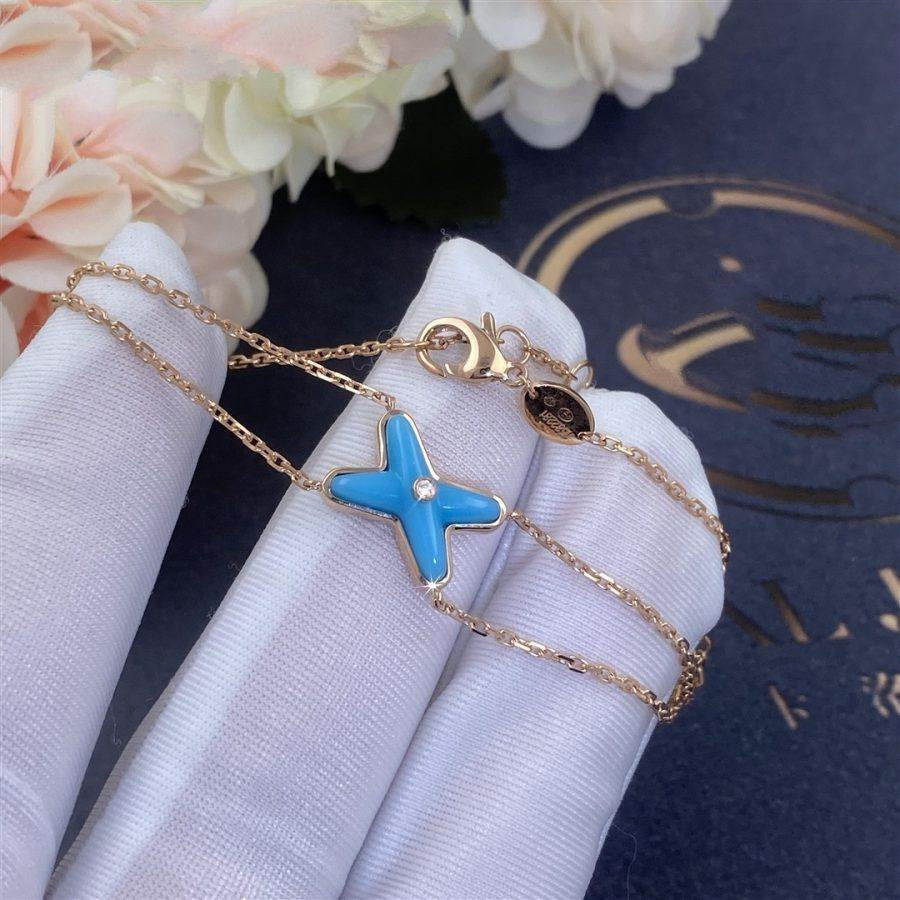 [baslovejewels]JEUX BRACELET TURQUOISE PINK GOLD 1 DIAMOND