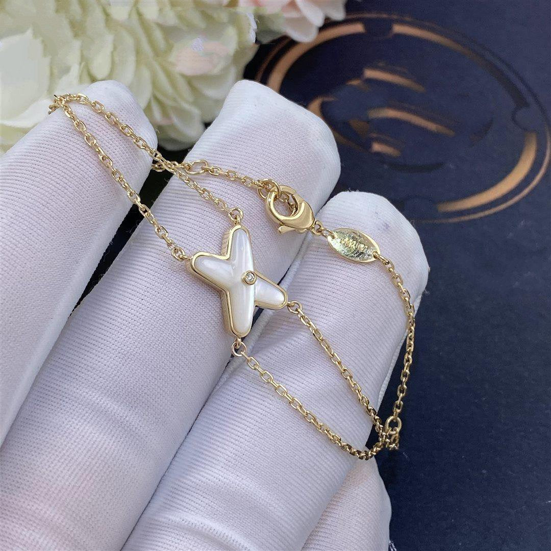 [baslovejewels]JEUX BRACELET WHITE MOP GOLD 1 DIAMOND