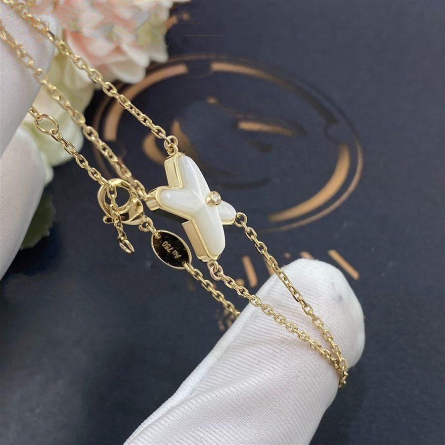 [baslovejewels]JEUX BRACELET WHITE MOP GOLD 1 DIAMOND
