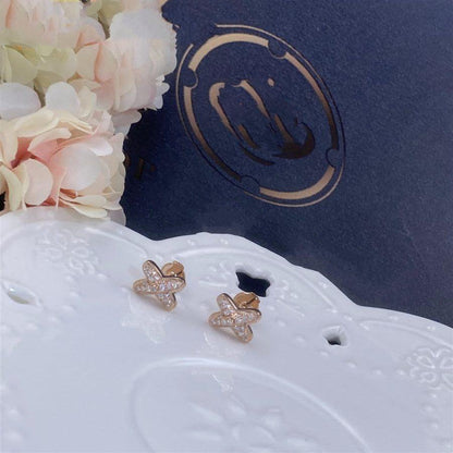 [baslovejewels]JEUX DE PINK GOLD DIAMOND EARRINGS